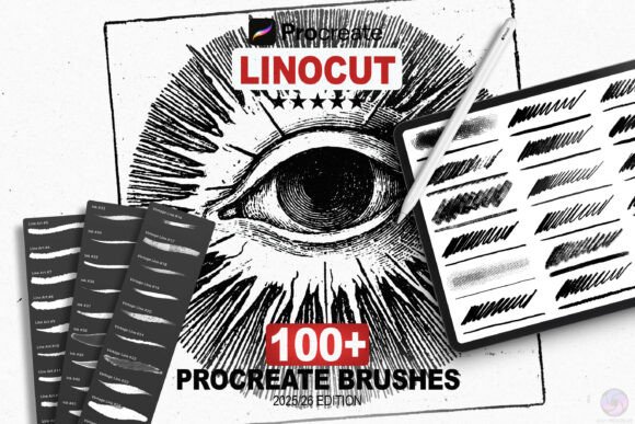 100 Linocut Woodcut Procreate Brushes: A Review for Artists and Designers