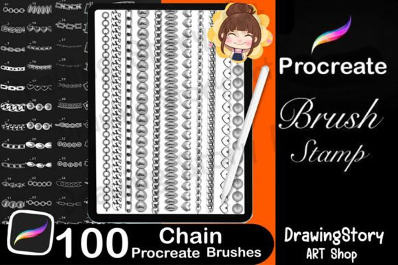 100 Procreate Chain & Necklace Brushes