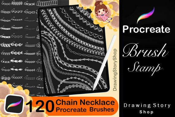 120 Procreate Chain and Necklace Brushes: Elevate Your Digital Jewelry Art