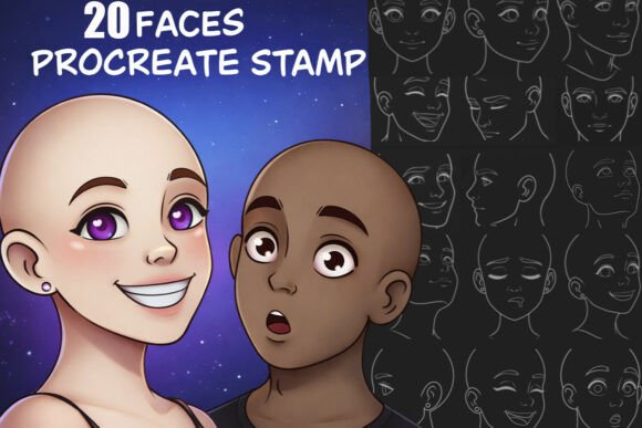 20 Procreate Face Stamp Brushes: Enhancing Creativity and Efficiency in Digital Art