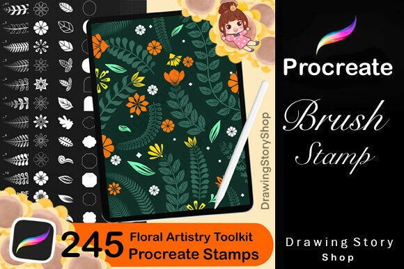 245 Procreate Floral Brushes Set: A Versatile Toolkit for Digital Illustrators and Designers