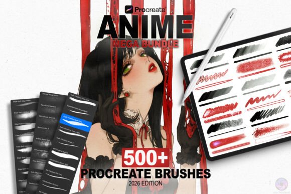 500 Anime Procreate Brushes Mega Bundle