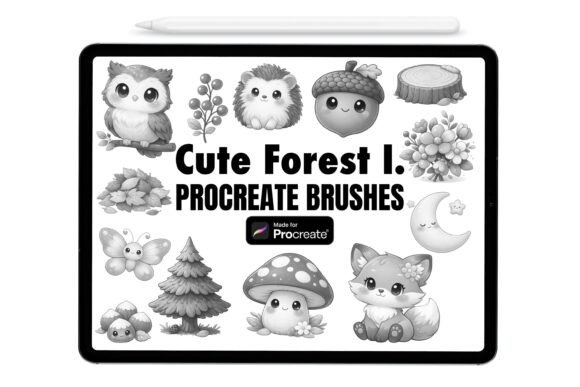 Cute Forest Procreate Brushes for Woodland Art