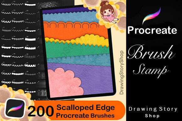 Enhance Your Digital Art with Procreate Scalloped Edge Paper Brushes