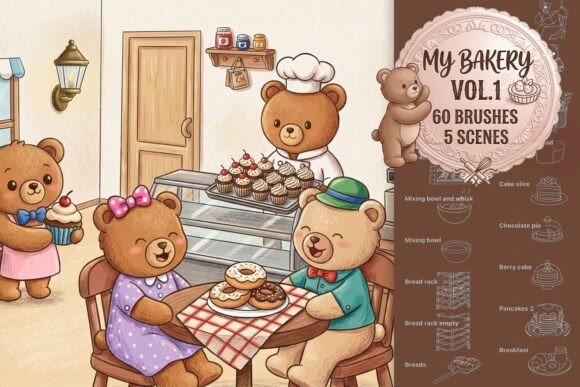 Kawaii Bakery Procreate Brushes: Cute Art Made Easy