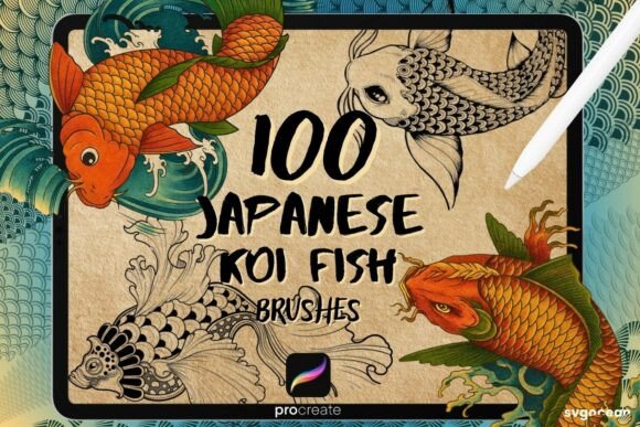 Koi Fish Tattoo Procreate Brushes
