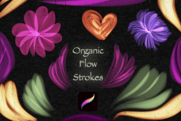 Organic Flow Strokes Procreate Brushes