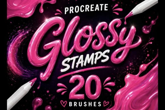 Procreate Glossy Lettering Brushes – Elevate Your Digital Shine