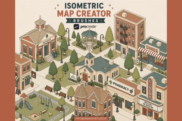 Procreate Isometric Map Creator Brushes: Designing Cozy Towns and Detailed Scenes with Ease